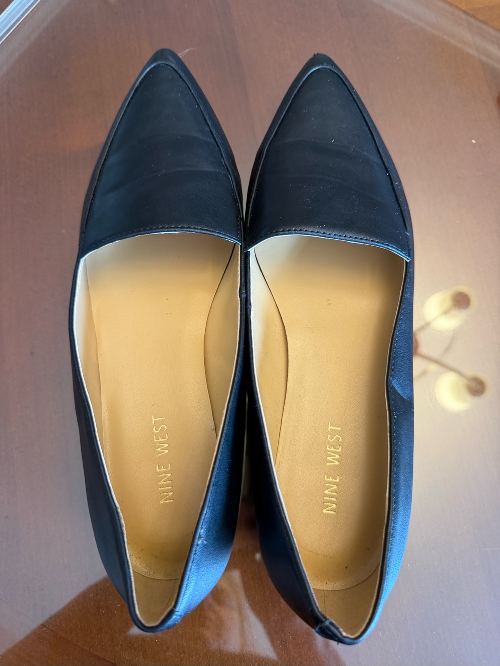 Nine West Black Pointed-Toe Ballet Flats